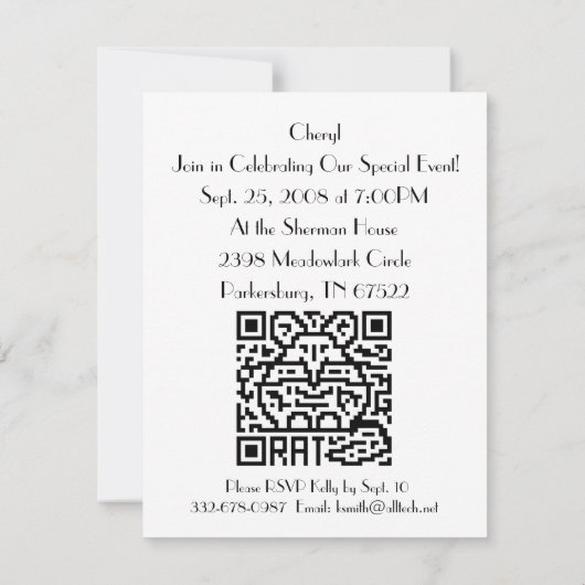 QR-code de rating Kaart (Achterkant)