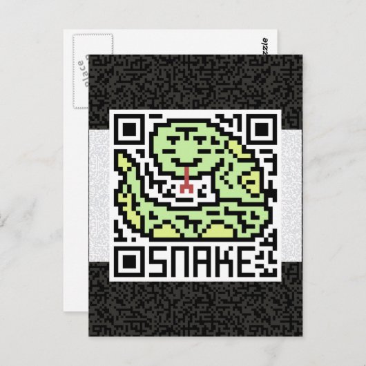 QR-code de slang Briefkaart (Voorkant / Achterkant)