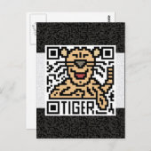 QR-code de tijger Briefkaart (Voorkant / Achterkant)