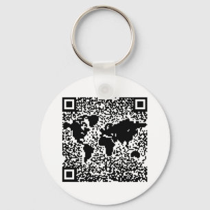 QR-code - De wereld Sleutelhanger