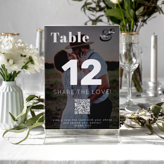QR CODE deel de liefde moderne foto bruiloft Kaart