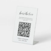 QR-code Deel de liefdeswitte voetafdruk Reclamebord Met Voetstuk (Voorkant)