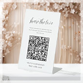 QR-code Deel de liefdeswitte voetafdruk Reclamebord Met Voetstuk