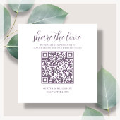 QR-code Deel de Love White Paars Enclosure Card Informatiekaartje