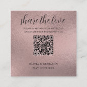 QR-code Deel de Roos Gold Enclosure van Liefde Informatiekaartje (Voorkant)