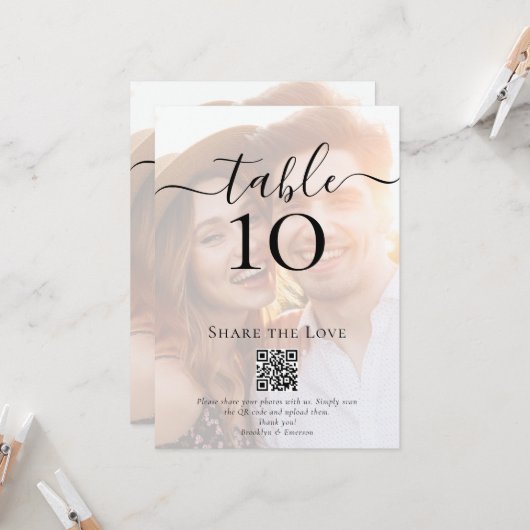 QR-code Deel het nummer van de liefdesfoto-weddens Kaart (Voorkant / Achterkant in situ)
