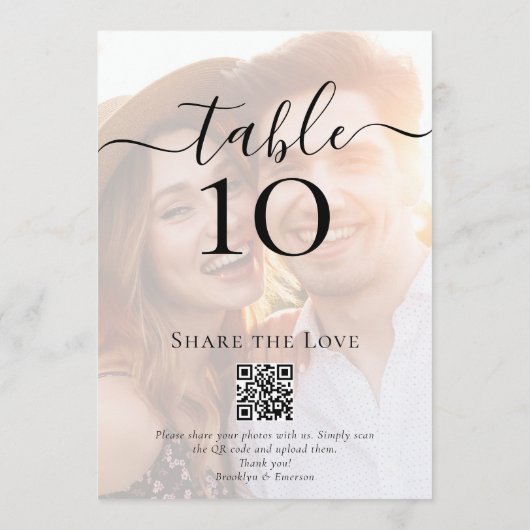 QR-code Deel het nummer van de liefdesfoto-weddens Kaart (Achterkant)