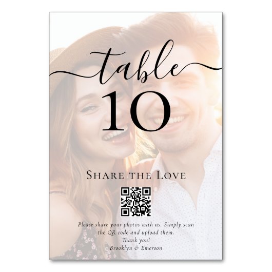 QR-code Deel het nummer van de liefdesfoto-weddens Kaart (Achterkant)