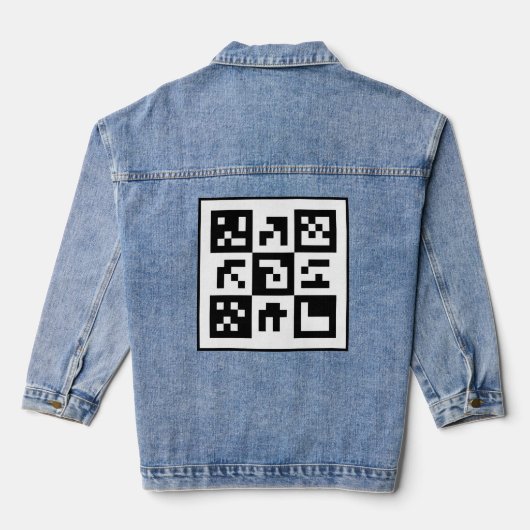 qr-code denim jacket (Achterkant)