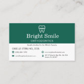 QR Code Dentist & Orthodontics Office Braces Logo Visitekaartje (Voorkant)