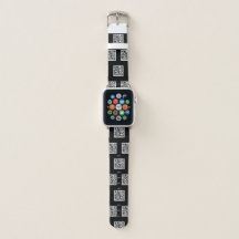 QR-code Design Apple Watch Band - zwart