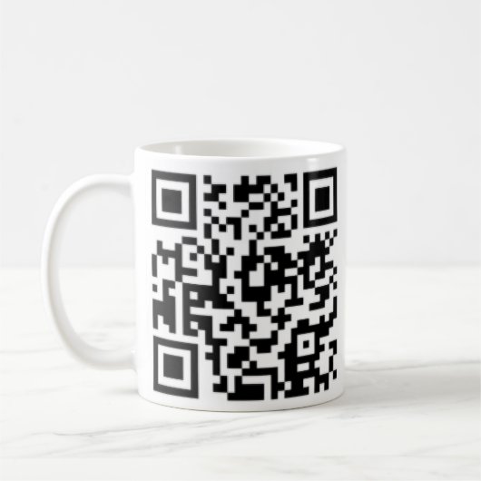 QR-code Design Coffee Cup - Beste op zwart of lich Koffiemok (Links)