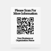 QR Code Design information Acryl Bord (Voorkant)