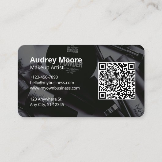 QR Code Design Make-up Artiest Visitekaartje (Voorkant)