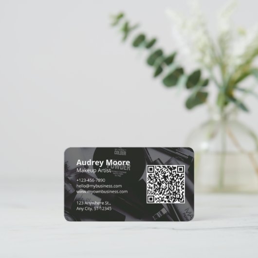 QR Code Design Make-up Artiest Visitekaartje (Staand voorkant)