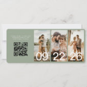 QR Code Destination Wedding Boarding Pass  (Achterkant)