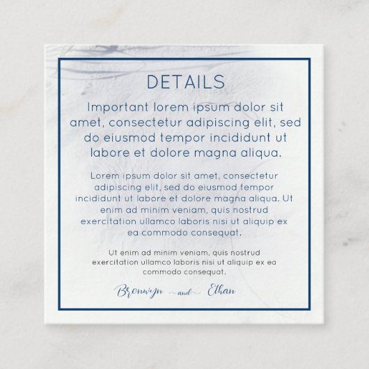 QR-code Details Sandy Beach Bruiloft Informatiekaartje (Voorkant)