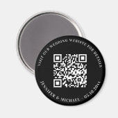 QR-code details trouwwebsite RSVP zwart wit Magneet (Voorkant / Achterkant)