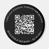 QR-code details trouwwebsite RSVP zwart wit Magneet (Voorkant)
