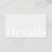 QR CODE - details van de moderne typografie-bruilo Informatiekaartje (Achterkant)