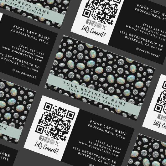 QR Code | Diamant + Opal Luxe High End | Visitekaartje