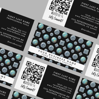 QR Code | Diamant + Opal Luxe High End | Visitekaartje
