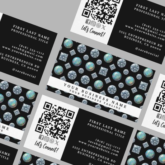 QR Code | Diamant + Opal Luxe High End | Visitekaartje
