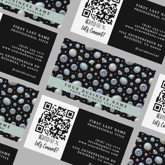 QR Code | Diamant + Opal Luxe High End | Visitekaartje