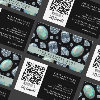 QR Code | Diamant + Opal Luxe Hoge Klasse | Visitekaartje