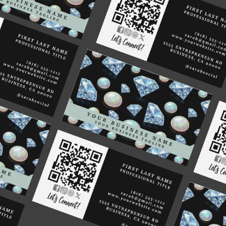 QR Code | Diamant + Opal Luxe Hoge Klasse | Visitekaartje