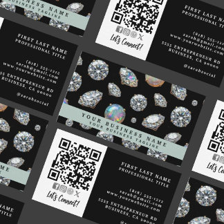 QR Code | Diamant + Opal Luxe Hoge Klasse | Visitekaartje