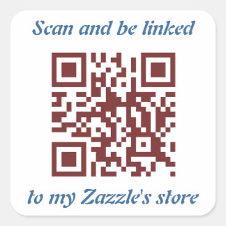 QR Code die de sjabloon van uw Zazzle-winkel promo Vierkante Sticker