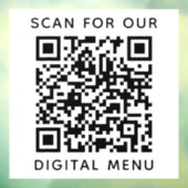 QR-code digitaal menu restaurant café bedrijf Raamsticker (Vel 3)