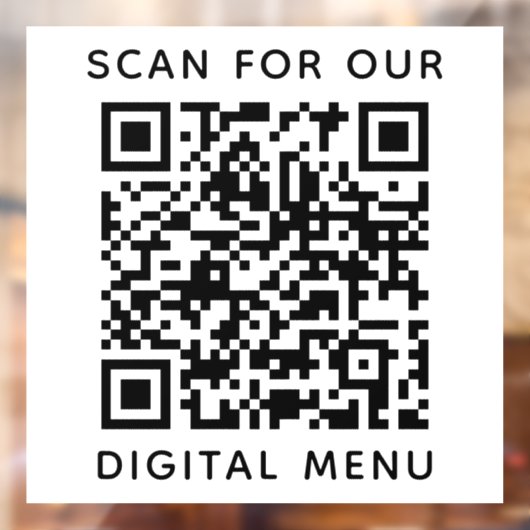 QR-code digitaal menu restaurant café bedrijf Raamsticker (Vel 2)