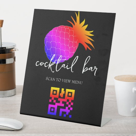 QR Code Digitale menucocktail bar Reclamebord Met Voetstuk (Insitu)