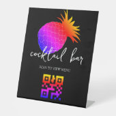 QR Code Digitale menucocktail bar Reclamebord Met Voetstuk (Voorkant)