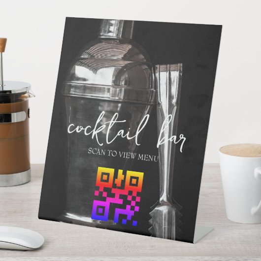 QR Code Digitale menucocktail bar Reclamebord Met Voetstuk (Insitu)