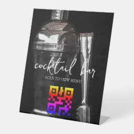 QR Code Digitale menucocktail bar Reclamebord Met Voetstuk