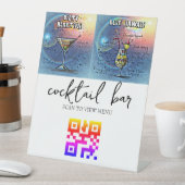 QR Code Digitale menucocktail bar Reclamebord Met Voetstuk (Insitu)
