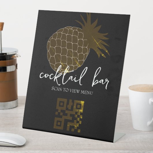 QR Code Digitale menucocktail bar Reclamebord Met Voetstuk (Insitu)