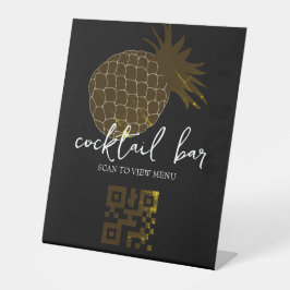 QR Code Digitale menucocktail bar Reclamebord Met Voetstuk
