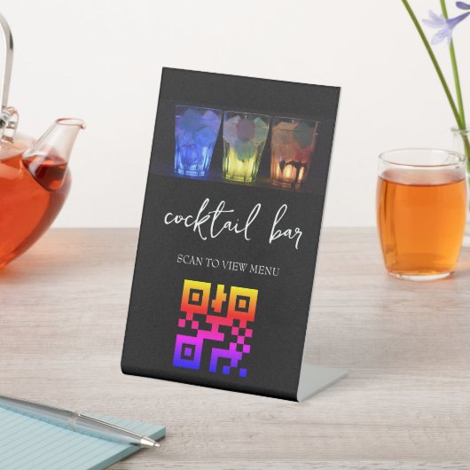 QR Code Digitale menucocktail bar Reclamebord Met Voetstuk (Insitu)