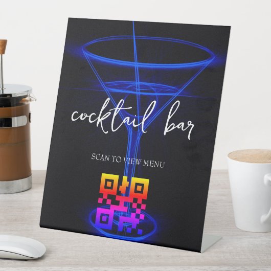 QR Code Digitale menucocktail bar Reclamebord Met Voetstuk (Insitu)