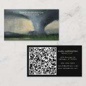 QR-code digitale scannbare tornado Storm achtervol Visitekaartje (Voorkant / Achterkant)