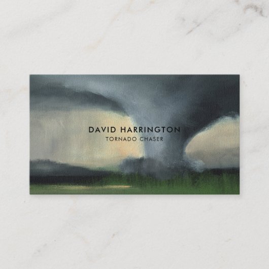 QR-code digitale scannbare tornado Storm achtervol Visitekaartje (Voorkant)