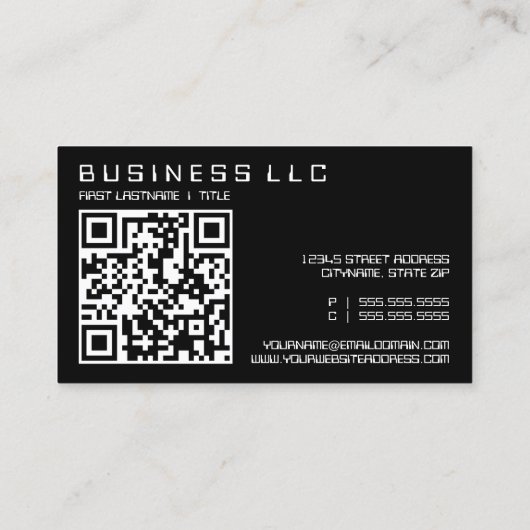 QR-CODE (digitale uitlezing) Visitekaartje (Achterkant)