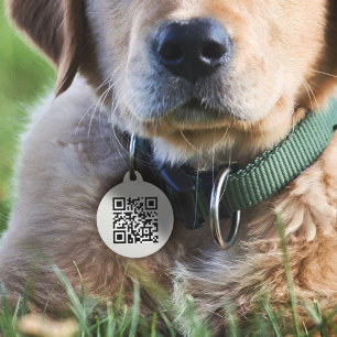 QR-code   Dog Cat Modern Grey Scan me if Lost Huisdierpenning