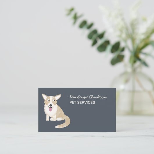 QR-code Dog Pet Services Visitekaartje (Staand voorkant)