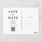 QR Code Donker Zwart Minimalistisch Chic Bewaar de Briefkaart (Achterkant)