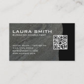 QR-code / donkergrijze rots Visitekaartje (Voorkant)